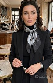 foulard Basile grigio e nero elegante raffinato