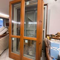 Porte-finestre in pino color miele