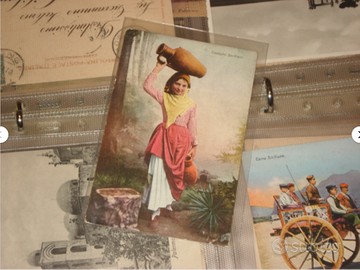 cartolina postale antica costumi siciliani 1930