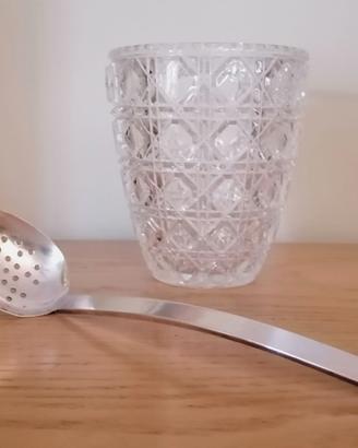 Caraffa portaghiaccio  con cucchiaio argento