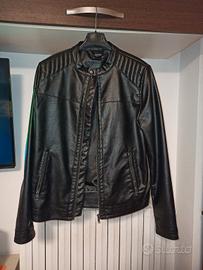 Giubbino ragazzo in ecopelle nero