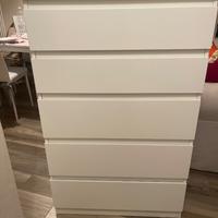 Cassettiera Verticale "Slim White" – 5 Cassetti