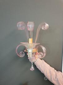 coppia di applique in vetro di murano 