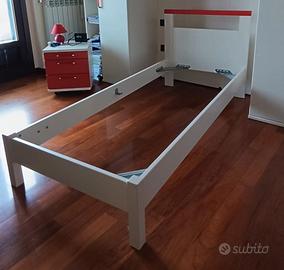Letto singolo: struttura moderna + rete Ortopedica