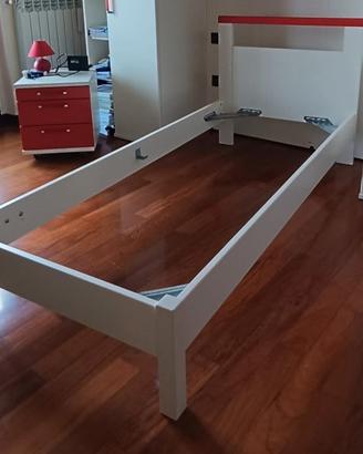 Letto singolo: struttura moderna + rete Ortopedica