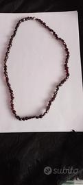 Collana in granato rosso scuro 