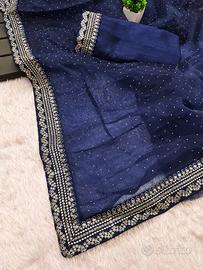 La gewickelter bollywood sari india verde taglia XL fino a XXL