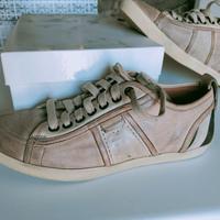 scarpe sniker donna pelle beige n.37