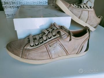 scarpe sniker donna pelle beige n.37