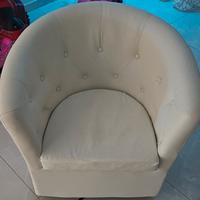 Poltrona bianco ecopelle 