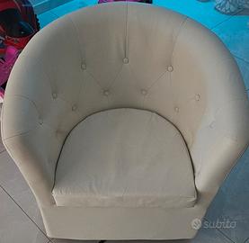 Poltrona bianco ecopelle 