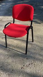 Sedia in tessuto rossa