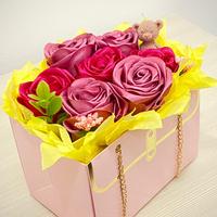 Fiori in nastro di raso/candela a forma di orsetto