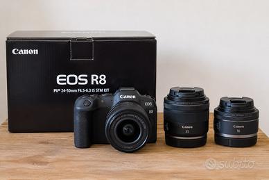 Canon eos r8 + RF 24-50mm + RF 35mm + RF 16mm