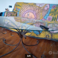 tavolino vetro ferro battuto