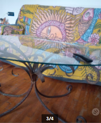 tavolino vetro ferro battuto