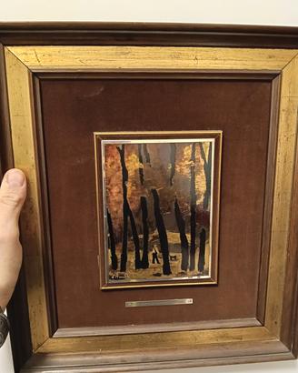 Quadro d argento motivo autunnale