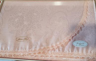 Lenzuolo Mat. in Macramè Puro Cotone + coperta set