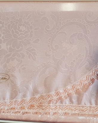 Lenzuolo Mat. in Macramè Puro Cotone + coperta set