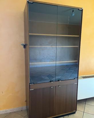 Armadio in legno e vetro