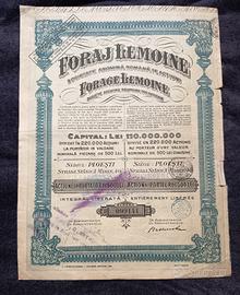 Romania certificato azionario della società rumena