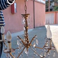 lampadario piu due applique vintage in ottone 