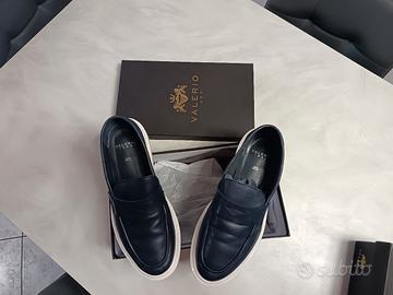 mocassino in pelle blu navy n. 44