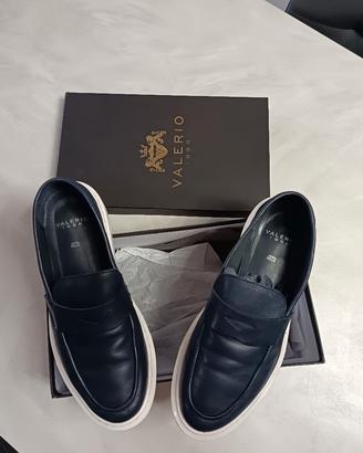 mocassino in pelle blu navy n. 44