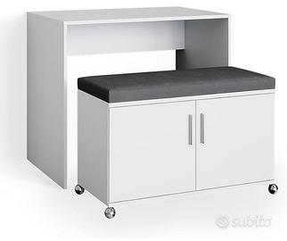 Scrivania con seduta contenitore