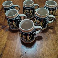 6 boccali birra in ceramica 