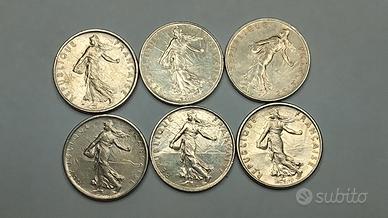 lotto di 6 monete francesi