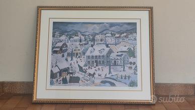 litografia, quadro con cornice misure  75x95