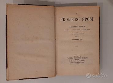 Libro antico I promessi sposi del 1886