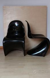 VITRA  4 VERNER Panton  S Chair resina nero lucido
