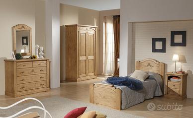 CAMERA DA LETTO RUSTICA IN ABETE MASSELLO 