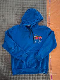 felpa cappuccio ragazzo blu elettrico 