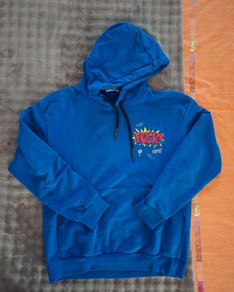 felpa cappuccio ragazzo blu elettrico 
