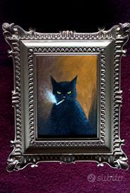Quadro gatto Olio su tela