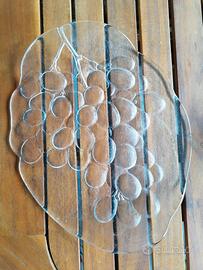 Kosta Svezia anni 70 piatto cristallo uva