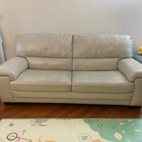 Divano in pelle avorio 3 posti