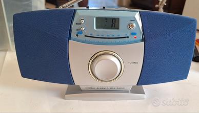 Coppia di Radio Sveglia Digitale Vintage Blu 