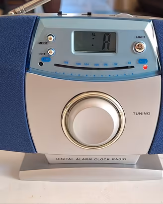 Coppia di Radio Sveglia Digitale Vintage Blu 