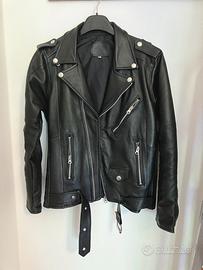 Chiodo in vera pelle artigianale nero  XS / 40 IT