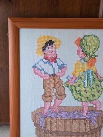 Quadro fatto mano a punto a croce: vendemmia