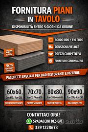Top Legno per Tavoli Ristoranti in Melaminico