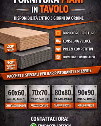 Top Legno per Tavoli Ristoranti in Melaminico