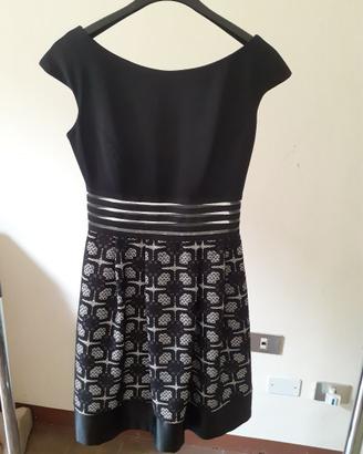 abito Rinascimento bianco e nero corto elegante