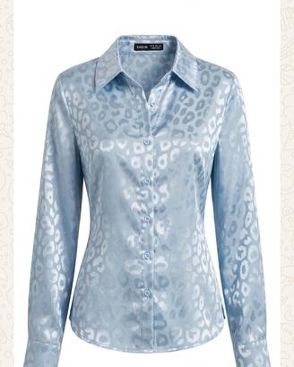 Camicia Azzurra Satinata effetto Raso