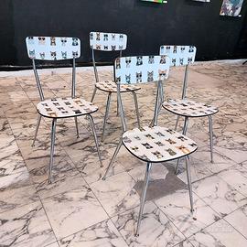 4 Sedie anni '70 rivisitate