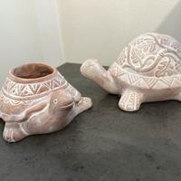 Coppia tartarughe ceramica equosolidali